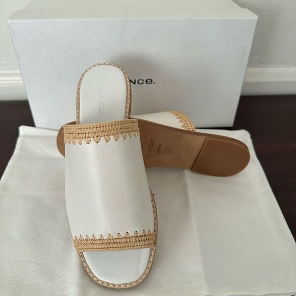 - Vince slide soft top grain all leather open toe slip on lightweight sandals - Picture 11 of 13